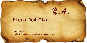 Migra Agáta névjegykártya